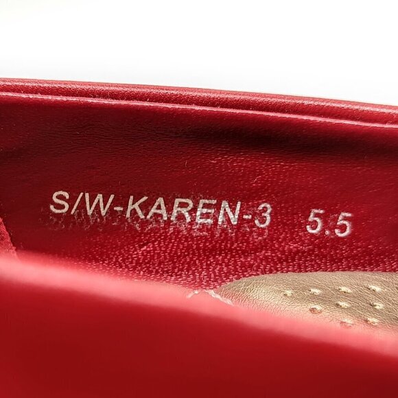 Rinnati Karen Red Stacked Heel Pumps - Size 5.5 - Picture 10 of 10